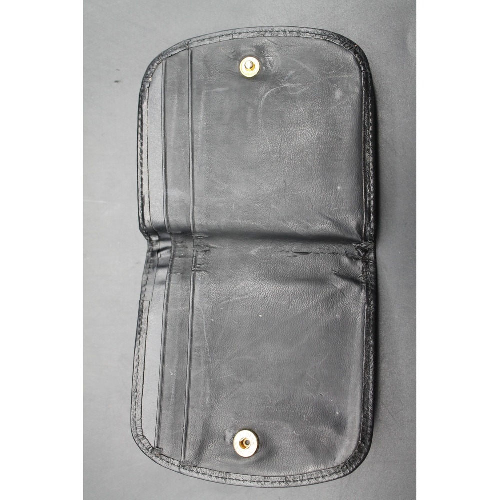 Vintage Buxton Black Leather Coin Purse Wallet Snap Card Holder Retro - Picture 3 of 13